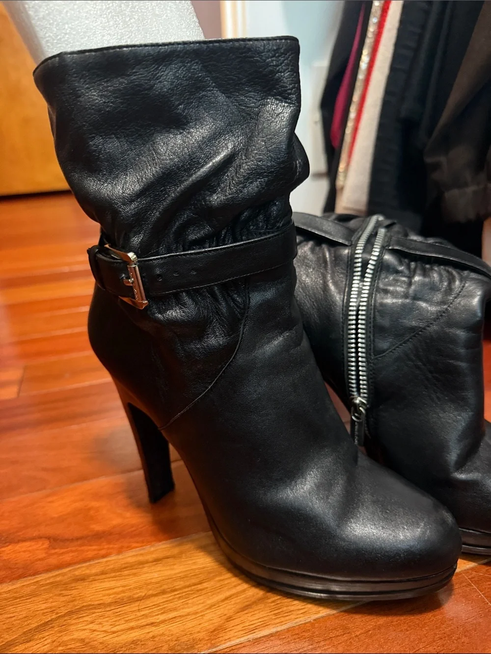 Michael kors Black Women's High-Heel Ankle Boots with Buckle